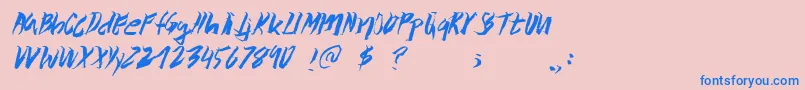 Wolvos Font – Blue Fonts on Pink Background