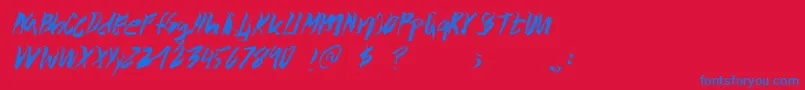 Wolvos Font – Blue Fonts on Red Background