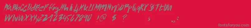 Wolvos Font – Gray Fonts on Red Background