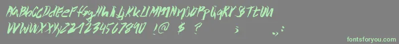 Wolvos Font – Green Fonts on Gray Background