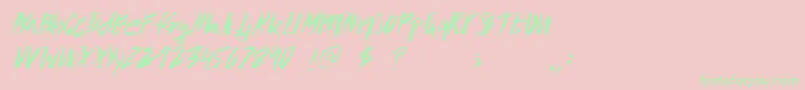 Wolvos Font – Green Fonts on Pink Background