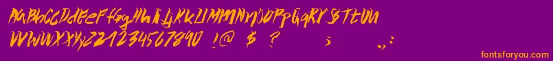 Wolvos Font – Orange Fonts on Purple Background