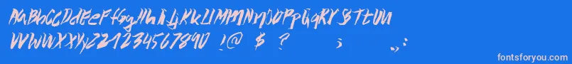 Wolvos Font – Pink Fonts on Blue Background