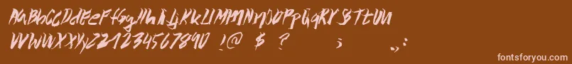 Wolvos Font – Pink Fonts on Brown Background
