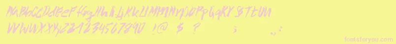 Wolvos Font – Pink Fonts on Yellow Background