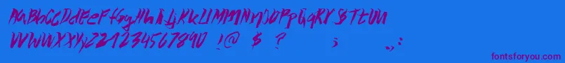 Wolvos Font – Purple Fonts on Blue Background