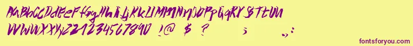 Wolvos Font – Purple Fonts on Yellow Background