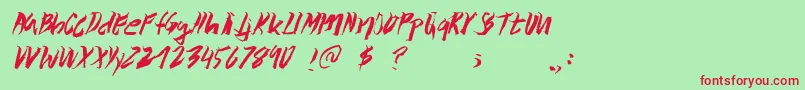 Шрифт Wolvos – красные шрифты на зелёном фоне