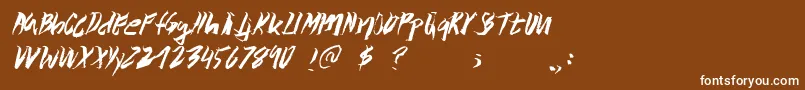 Wolvos Font – White Fonts on Brown Background