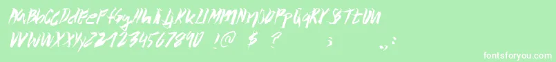 Wolvos Font – White Fonts on Green Background