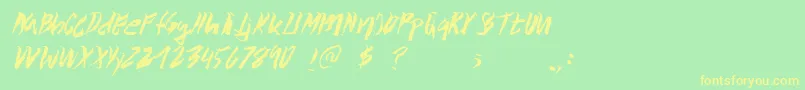 Wolvos Font – Yellow Fonts on Green Background