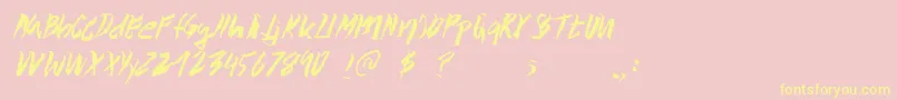 Wolvos Font – Yellow Fonts on Pink Background