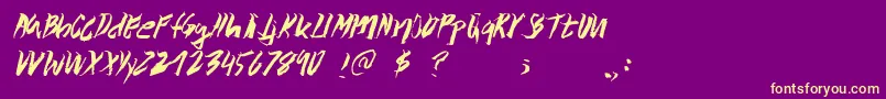 Wolvos Font – Yellow Fonts on Purple Background