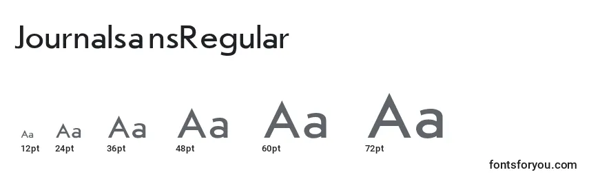 Размеры шрифта JournalsansRegular