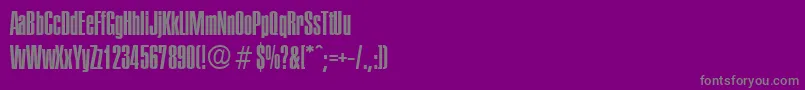 PlaketteSerialRegularDb-fontti – harmaat kirjasimet violetilla taustalla