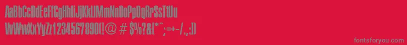 PlaketteSerialRegularDb-fontti – harmaat kirjasimet punaisella taustalla