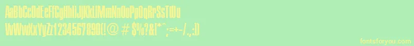 PlaketteSerialRegularDb-fontti – keltaiset fontit vihreällä taustalla