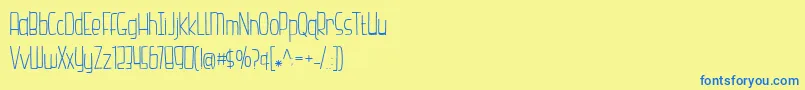 HazelnutWaterLight Font – Blue Fonts on Yellow Background