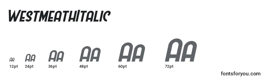 WestmeathItalic (46394) Font Sizes