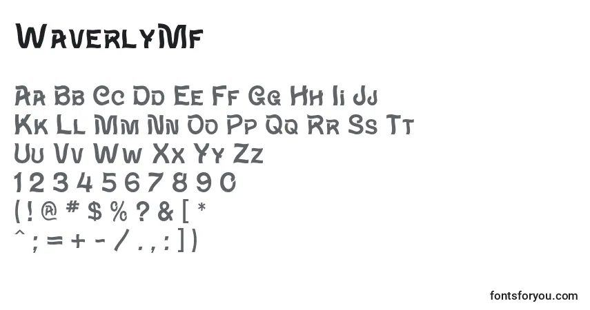 Fuente WaverlyMf - alfabeto, números, caracteres especiales