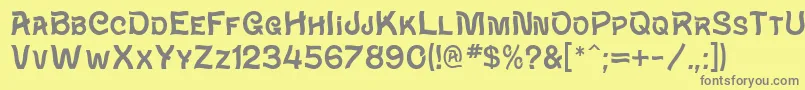 フォントWaverlyMf – 黄色の背景に灰色の文字