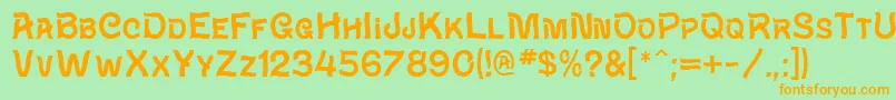 WaverlyMf Font – Orange Fonts on Green Background