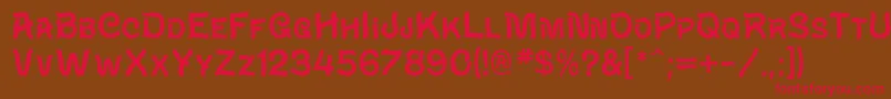 フォントWaverlyMf – 赤い文字が茶色の背景にあります。