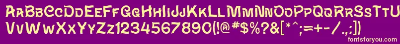 WaverlyMf Font – Yellow Fonts on Purple Background