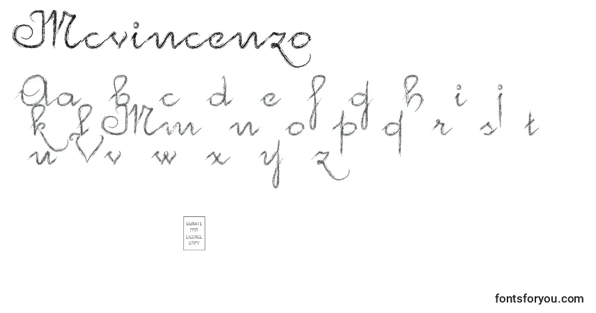 A fonte Mcvincenzo – alfabeto, números, caracteres especiais