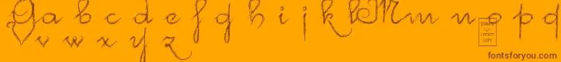 Mcvincenzo-Schriftart – Braune Schriften auf orangefarbenem Hintergrund