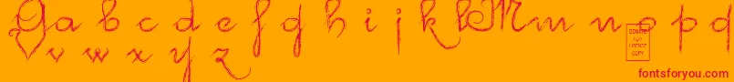 Mcvincenzo-Schriftart – Rote Schriften auf orangefarbenem Hintergrund