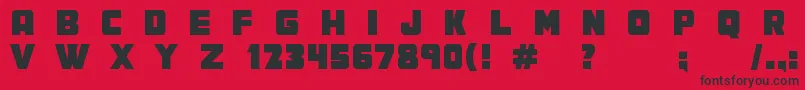 MefDisplay Font – Black Fonts on Red Background