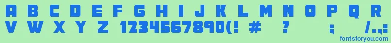 MefDisplay Font – Blue Fonts on Green Background