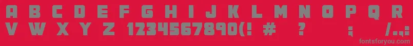 Fonte MefDisplay – fontes cinzas em um fundo vermelho