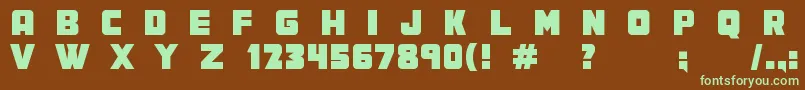 Fonte MefDisplay – fontes verdes em um fundo marrom