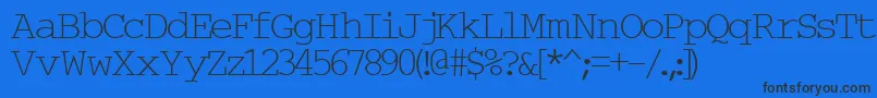 フォントTypew6 – 黒い文字の青い背景