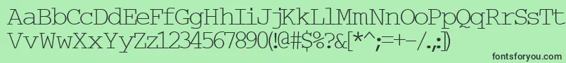 フォントTypew6 – 緑の背景に黒い文字