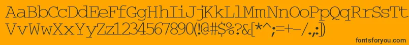 フォントTypew6 – 黒い文字のオレンジの背景