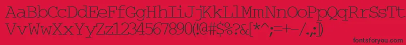 Typew6-Schriftart – Schwarze Schriften auf rotem Hintergrund