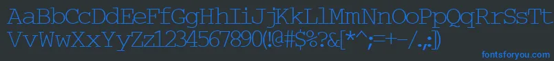 Typew6-fontti – siniset fontit mustalla taustalla