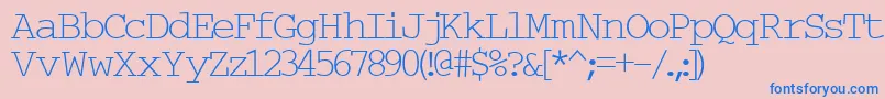 フォントTypew6 – ピンクの背景に青い文字