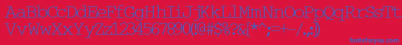 Typew6-fontti – siniset fontit punaisella taustalla