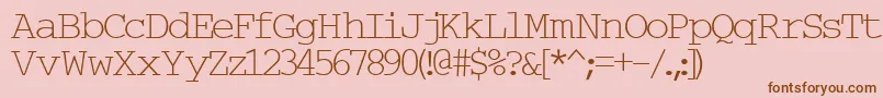 Typew6-fontti – ruskeat fontit vaaleanpunaisella taustalla