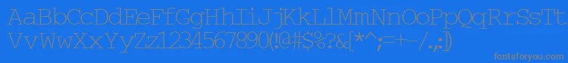 フォントTypew6 – 青い背景に灰色の文字