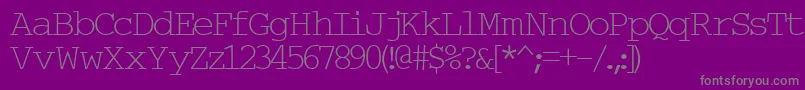 Typew6-Schriftart – Graue Schriften auf violettem Hintergrund