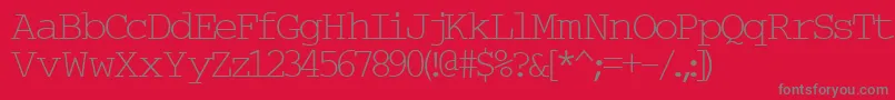 Typew6-Schriftart – Graue Schriften auf rotem Hintergrund
