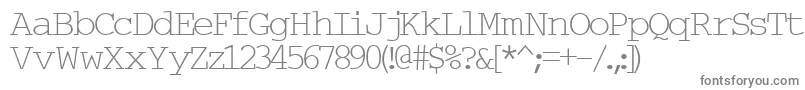 Typew6-fontti – harmaat kirjasimet valkoisella taustalla
