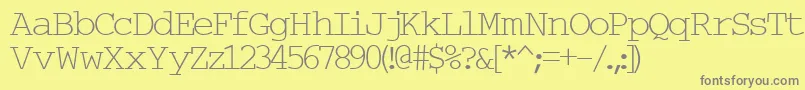 Typew6-Schriftart – Graue Schriften auf gelbem Hintergrund