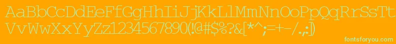 フォントTypew6 – オレンジの背景に緑のフォント