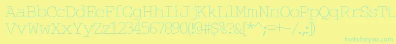 フォントTypew6 – 黄色い背景に緑の文字
